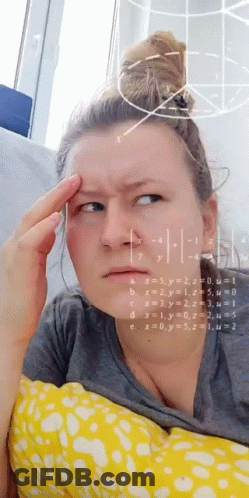 Woman Making Funny Face At Math Problem GIF