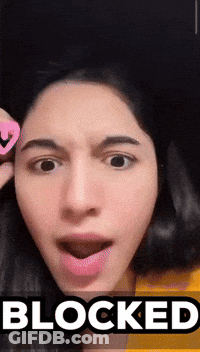Woman Making Funny Face Blocked GIF