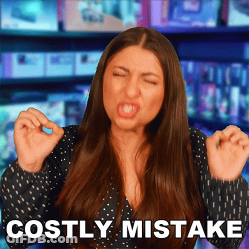 Woman Making Funny Face Costly Mistake GIF