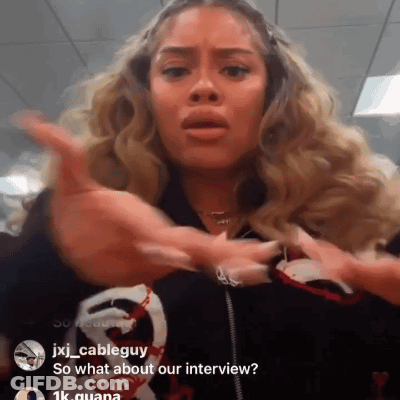 Woman Making Funny Face During Live Stream GIF