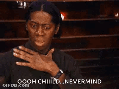 Woman Making Funny Face Hand On Chest Saying Nevermind GIF