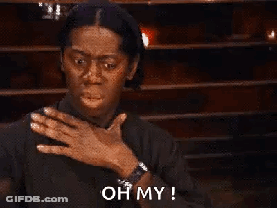 Woman Making Funny Face Holding Chest GIF
