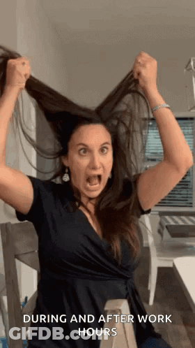 Woman Making Funny Face Holding Hair GIF