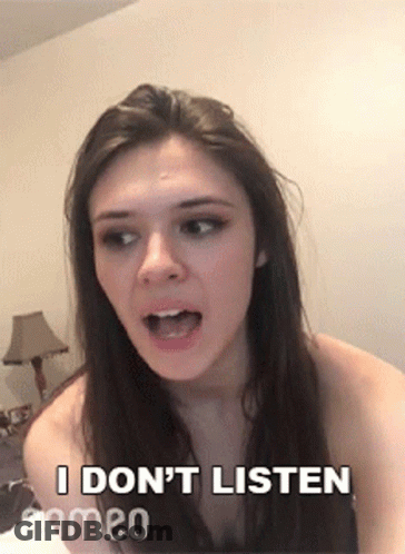 Woman Making Funny Face I Don't Listen GIF