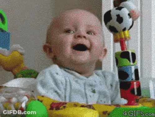 Woman Making Funny Face In Chair GIF