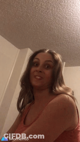 Woman Making Funny Face In Momento App GIF