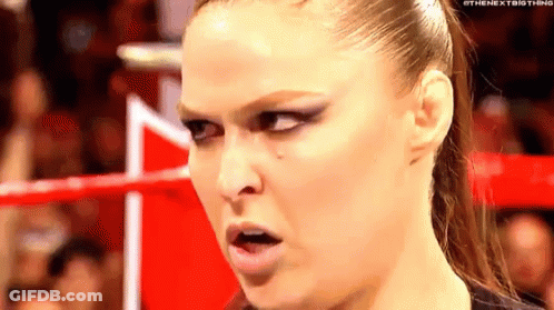 Woman Making Funny Face In Ring GIF