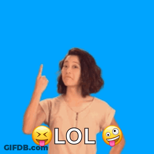 Woman Making Funny Face Pointing Up Lol GIF