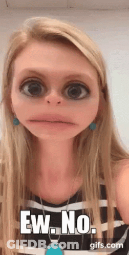 Woman Making Funny Face Saying Ew No GIF