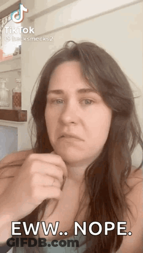 Woman Making Funny Face Saying Eww Nope GIF