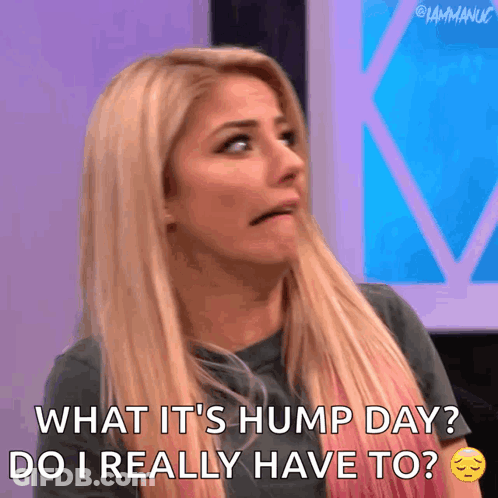 Woman Making Funny Face Saying Hump Day GIF