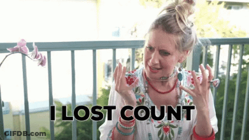Woman Making Funny Face Saying I Lost Count GIF