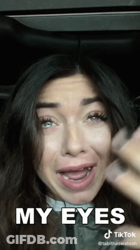 Woman Making Funny Face Saying My Eyes GIF