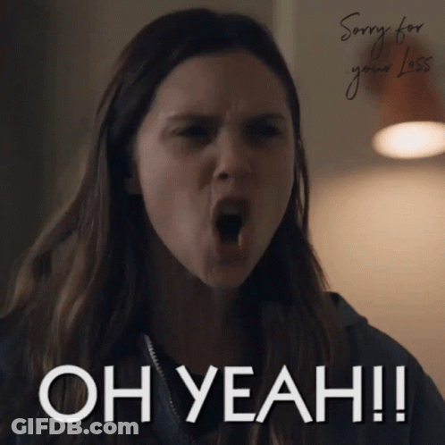 Woman Making Funny Face Saying Oh Yeah GIF