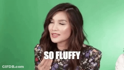 Woman Making Funny Face Saying So Fluffy GIF