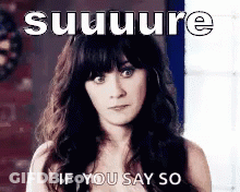 Woman Making Funny Face Saying Sure GIF