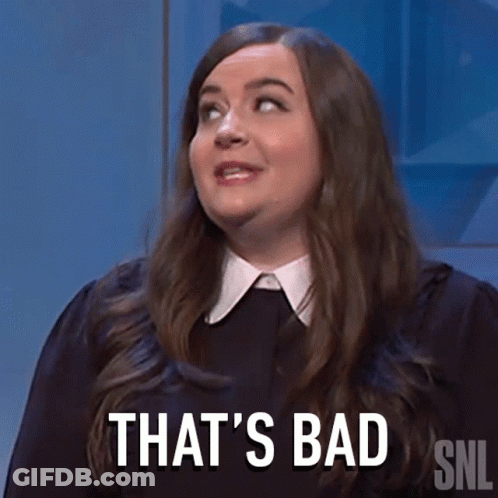Woman Making Funny Face Saying That's Bad GIF