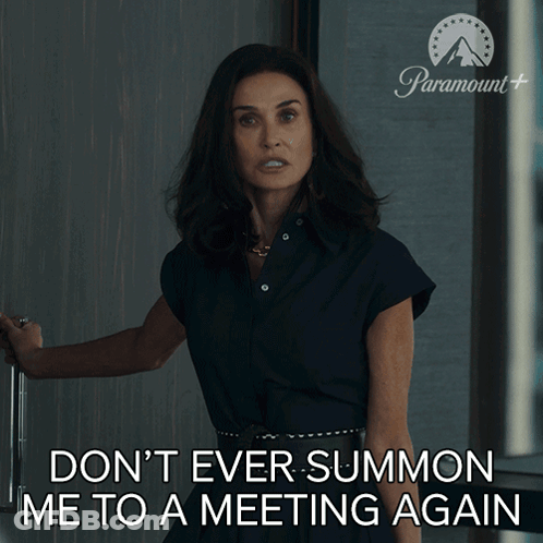 Woman Making Funny Face Saying This Meeting Is Over GIF