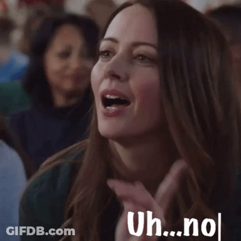 Woman Making Funny Face Saying Uh No GIF