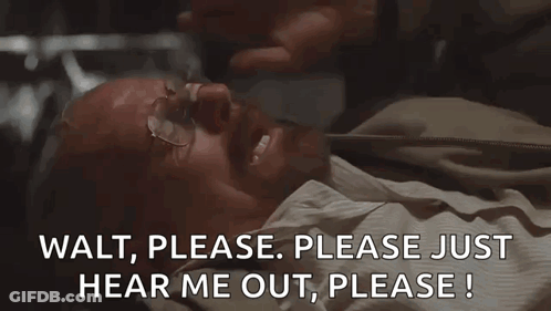 Woman Making Funny Face Saying Walt Please Just Hear Me Out GIF