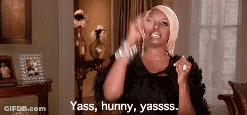 Woman Making Funny Face Saying Yass Hunny GIF