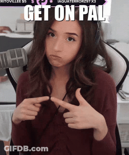 Woman Making Funny Face Says Get On Pal GIF