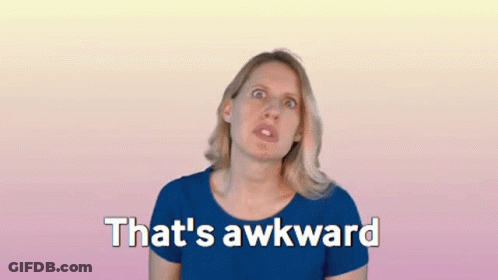 Woman Making Funny Face Says That's Awkward GIF