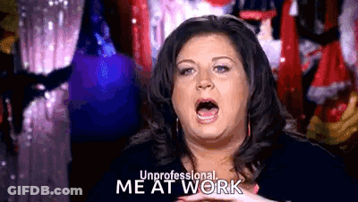 Woman Making Funny Face Unprofessional Me At Work GIF