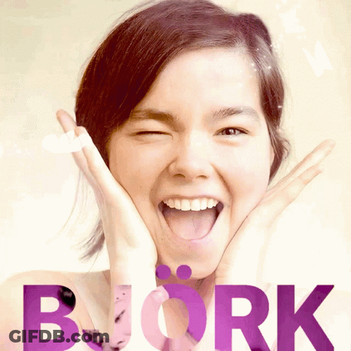Woman Making Funny Face With Bjork GIF