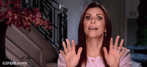 Woman Making Funny Face With Hands Up GIF