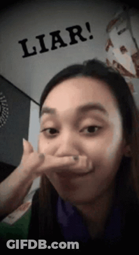 Woman Making Funny Face With Liar Above GIF
