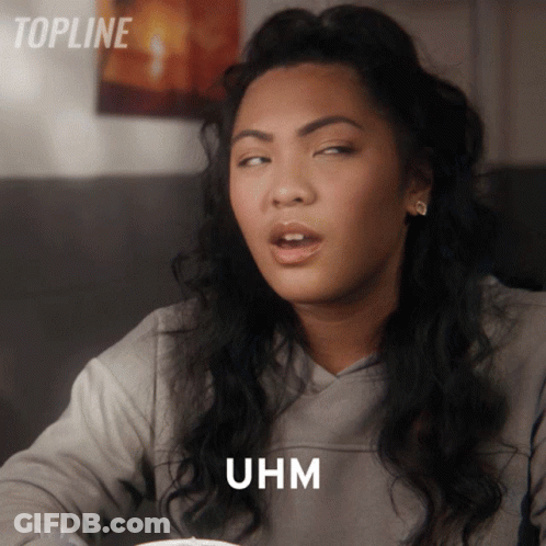 Woman Making Funny Face With Uhm GIF
