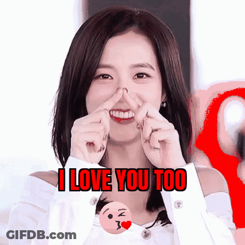 Woman Making Heart With Fingers Saying I Love You Too GIF