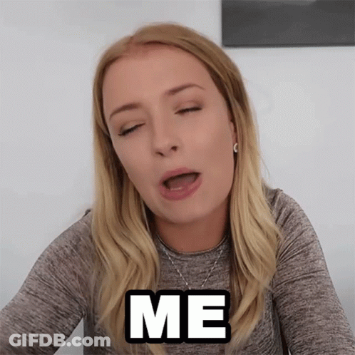 Woman Making Open Mouth Face With Word Me GIF