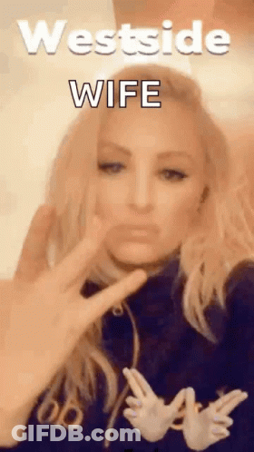 Woman Making Peace Sign Westside Wife GIF