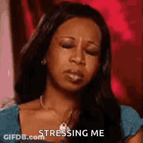 Woman Making Sad Face Saying Stressing Me GIF