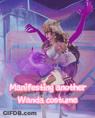 Woman Manifesting Another Wanda Costume GIF