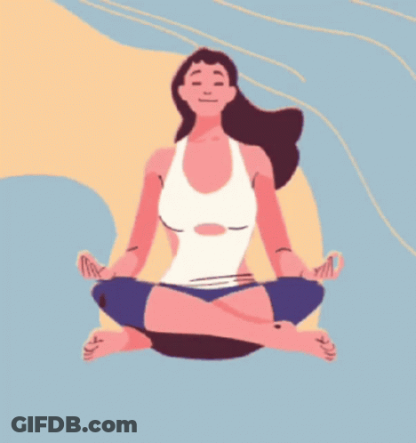 Woman Meditating In Lotus Position Eyes Closed GIF