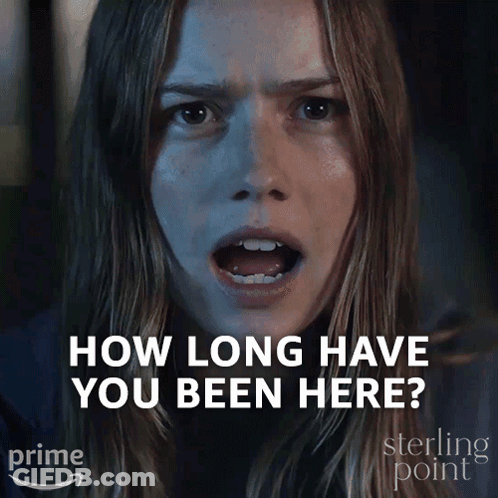 Woman Mouth Open Saying How Long Have You Been Here GIF