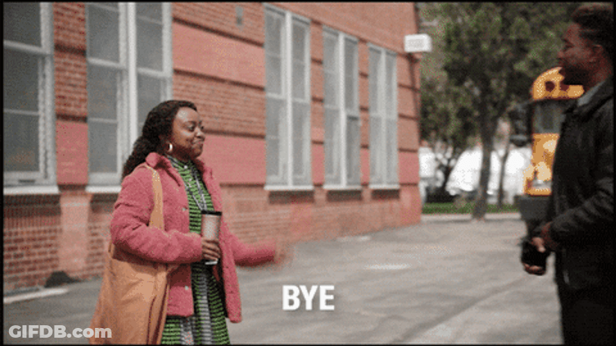 Woman Moving Backwards Bye Bye GIF