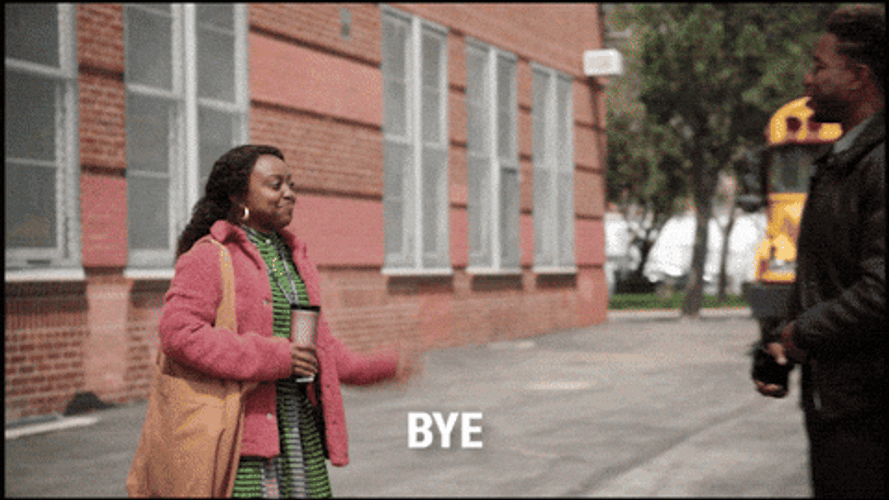 Woman Moving Backwards Bye Bye Meme GIF
