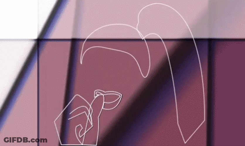 Woman Nail Biter Line Art GIF