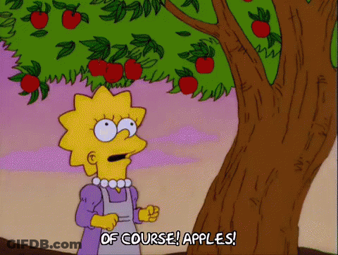 Woman Next To Apple Tree Says Of Course Apples GIF