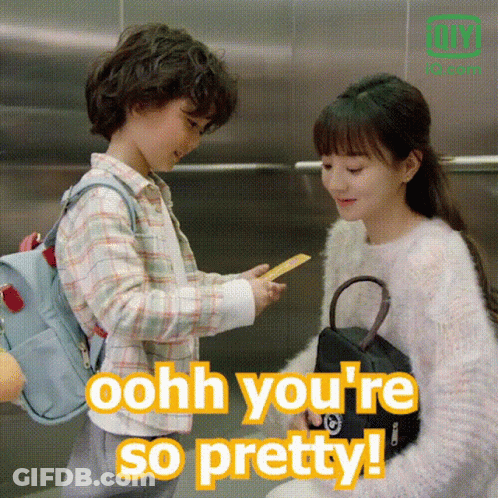 Woman Next To Boy Saying Oohh You're So Pretty GIF