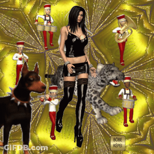 Woman Next To Leopard Saying Bobe Kopel GIF