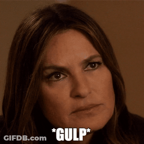 Woman Nodding Gulp GIF