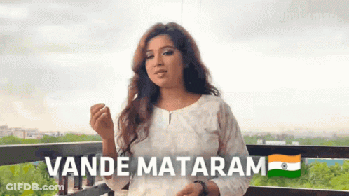 Woman On Balcony Vande Mataram GIF