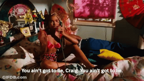 Woman On Bed Holding Phone Saying You Aint Got To Lie Craig GIF