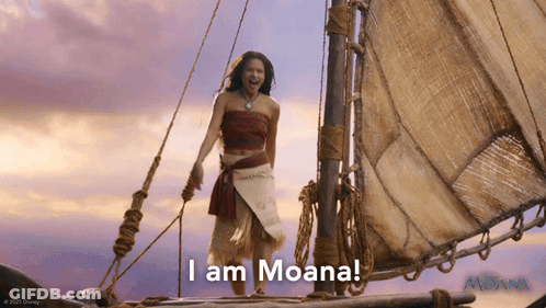 Woman On Boat Saying I Am Moana GIF