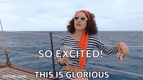 Woman On Boat So Excited This Is Glorious GIF